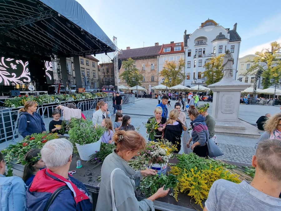Kolejka na Rynku w kwiatach. Każdy chce zrobić pamiątkowe zdjęcie! - foto