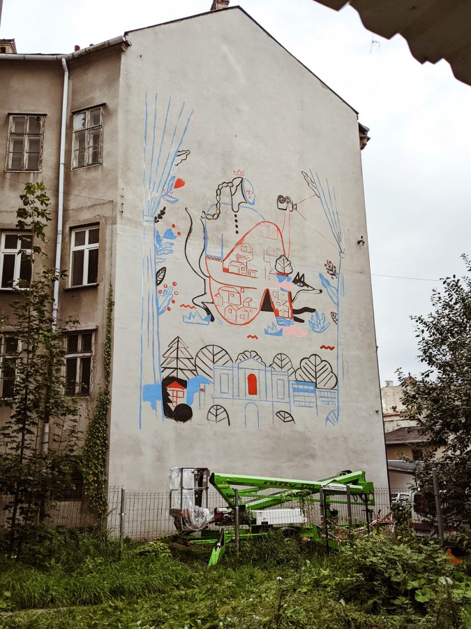 Nowy mural w sąsiedztwie kin Apollo i Rialto. Ukłon w stronę reklamy w czasach PRL - foto