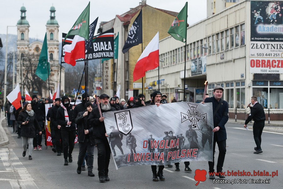 Narodowcy przeszli ulicami miasta. Na koniec był hymn i pirotechnika ZDJĘCIA